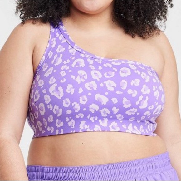Other - NWT! Women’s Purple/white asymmetrical sports bra size XL!